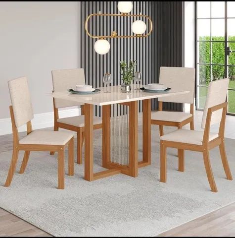 Conjunto de mesa com 4 Cardeira 