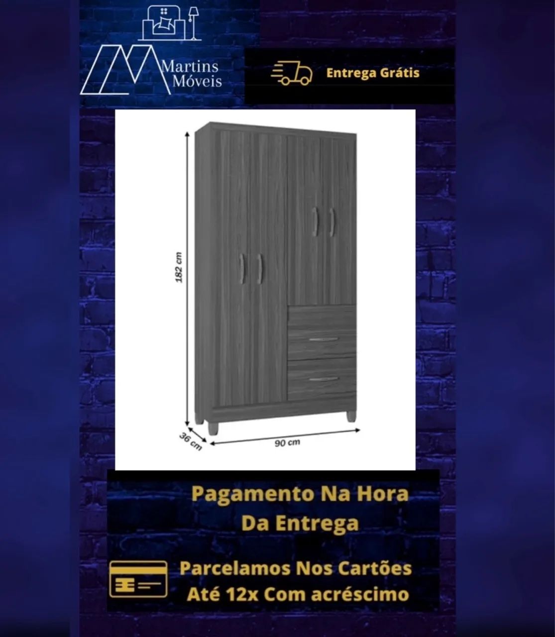 GRANDE PROMOÇÃO*GUARDA ROUPA 4 PORTAS NOVO ENTREGA GRÁTIS ACEITA CARTÃO - Foto 2
