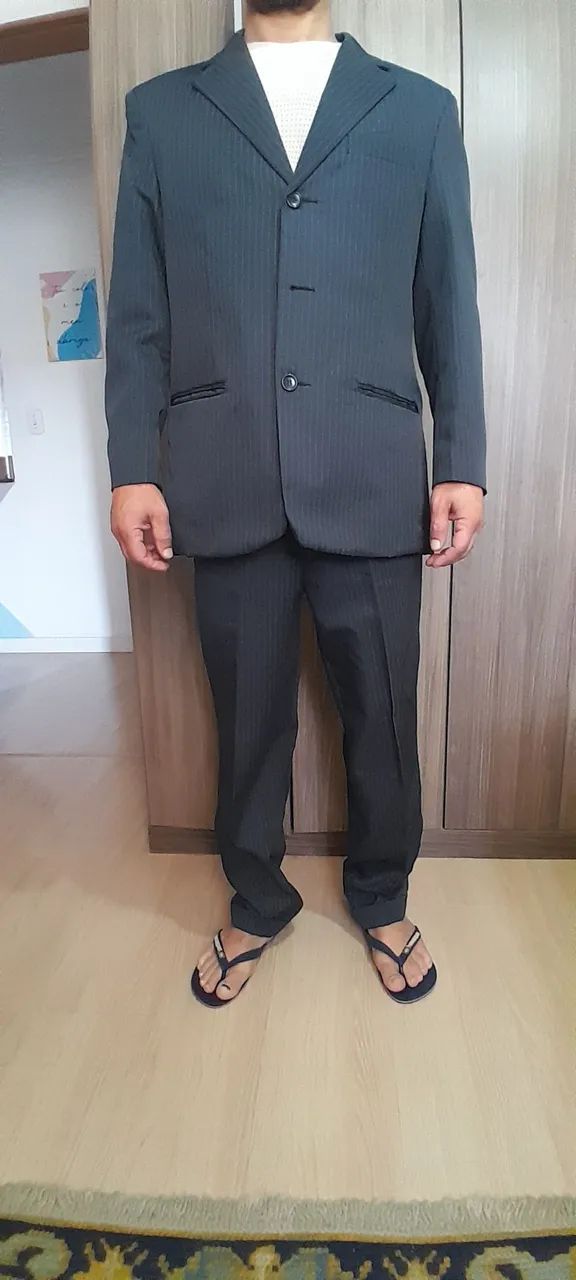 Terno Masculino Clássico Colombo Risca de giz
