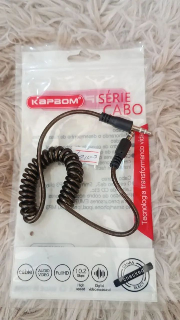 Cabo de Áudio Espiralado P2/P2 - Alta Qualidade