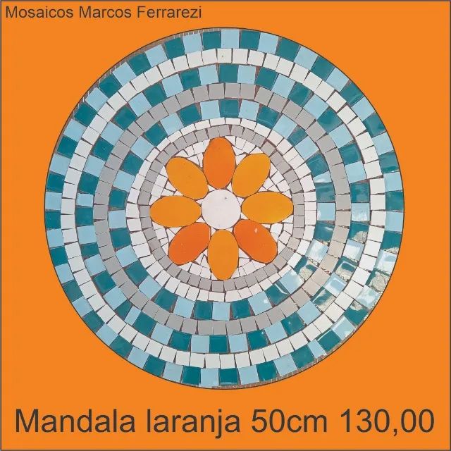 Mosaico mandala laranja - Foto 6