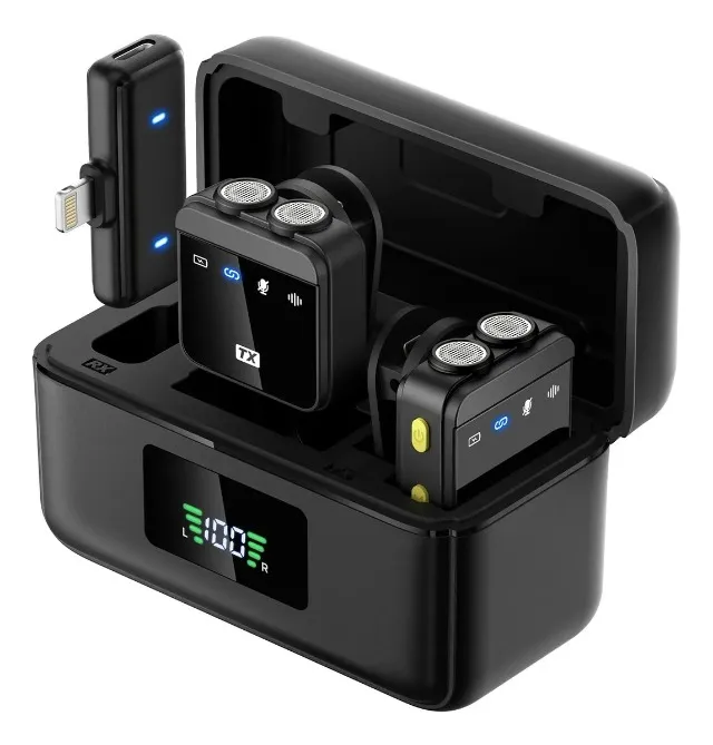 Microfone de Lapela Sem Fio A'Gold Bluetooth MCF-26 - Áudio Profissional com Liberdade Tot