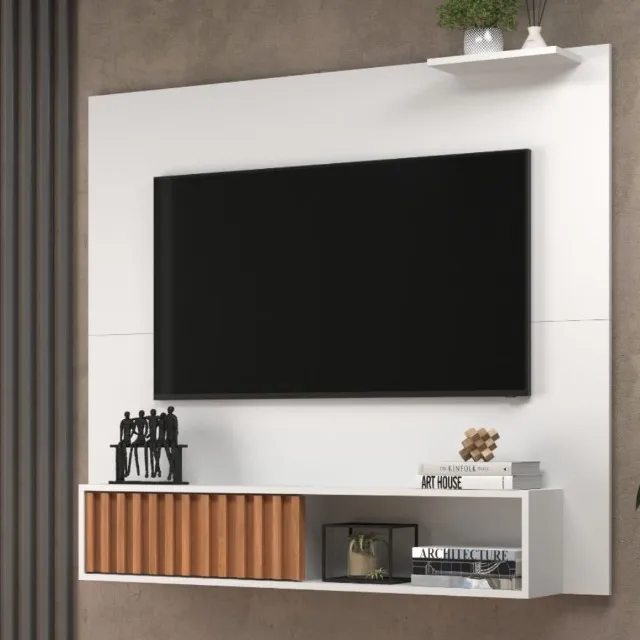 Painel de Televisão até 55 PLG-Branco-Para TVS-Quartos-Salar