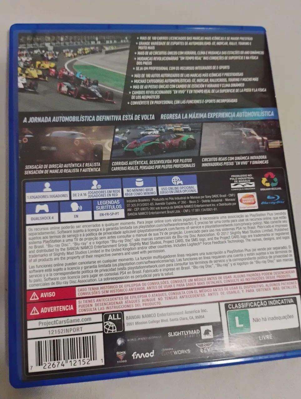 Project Cars Edição de Lançamento PS4 Jogos de Vídeo Game