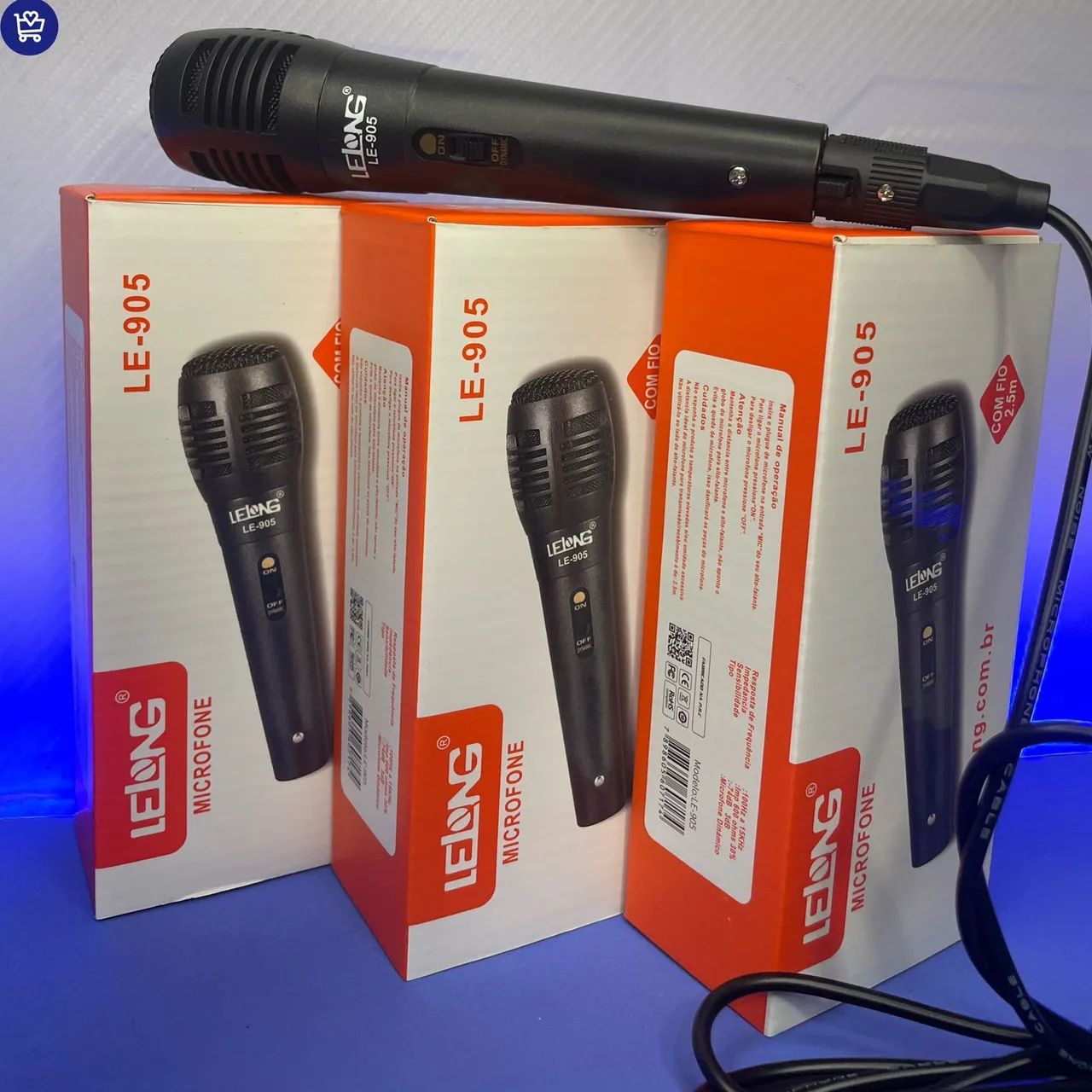 Microfone LE-905 com Fio - Novo - Foto 4