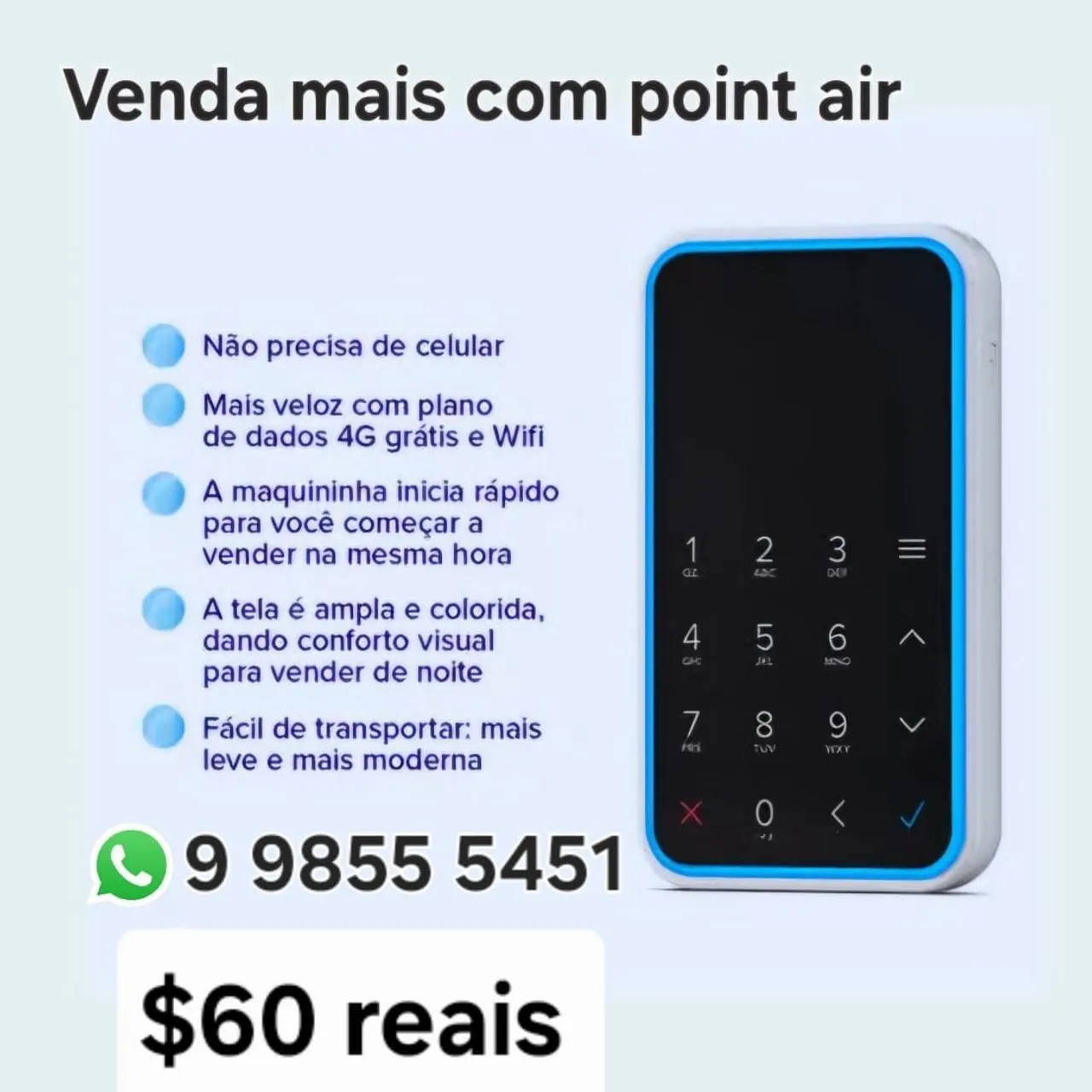 Maquininha de cartão Point Air - novas