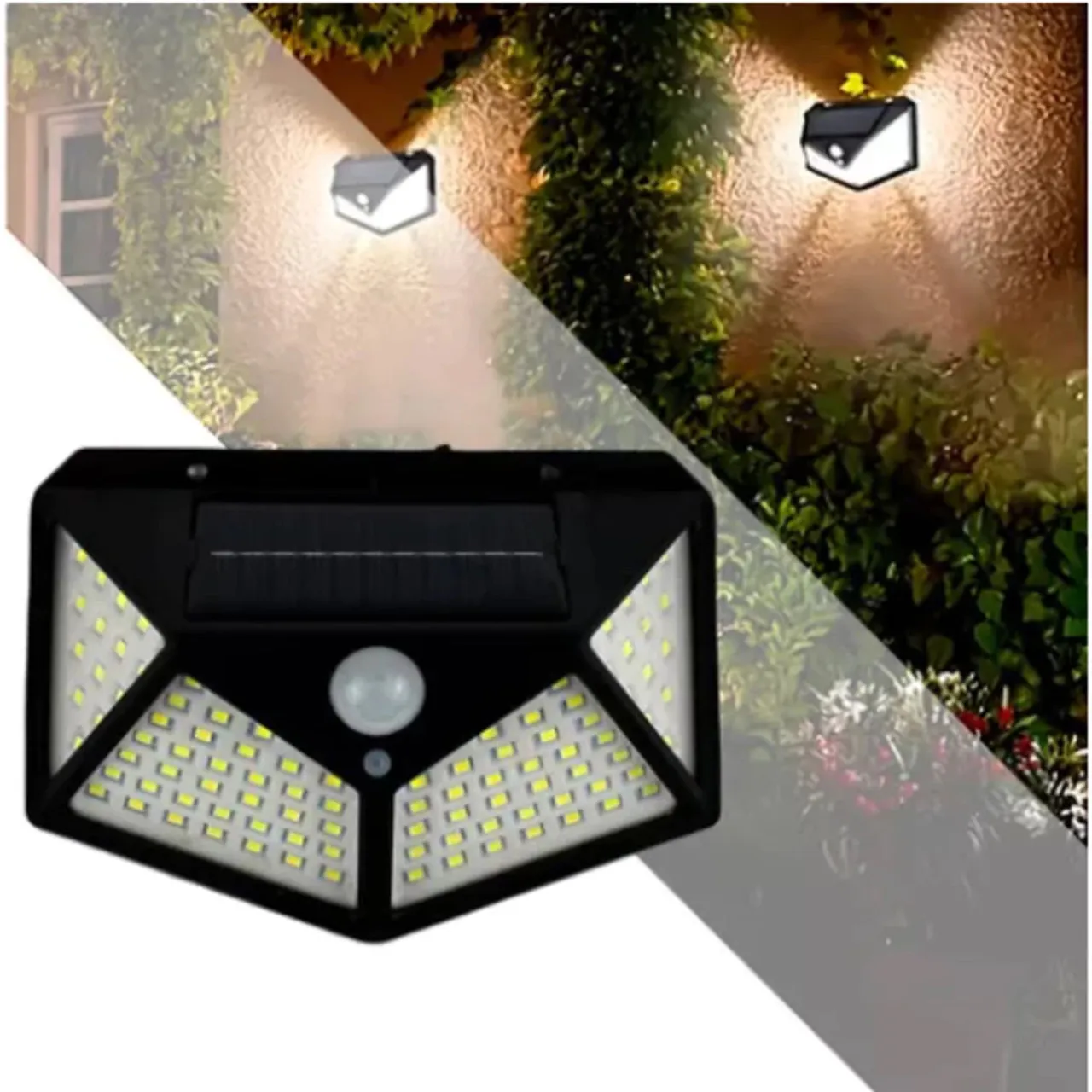 Luz Solar Refletor Led Com Sensor de Presença a Prova D'Água