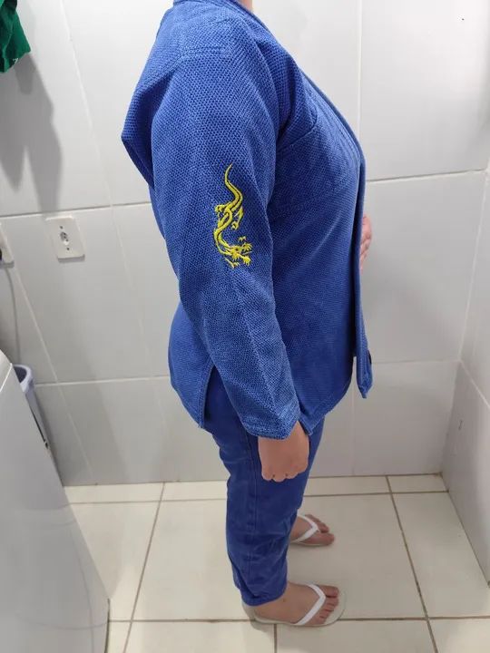 Kimono de Jiu-Jitsu Dragão Kimonos Azul - Foto 3