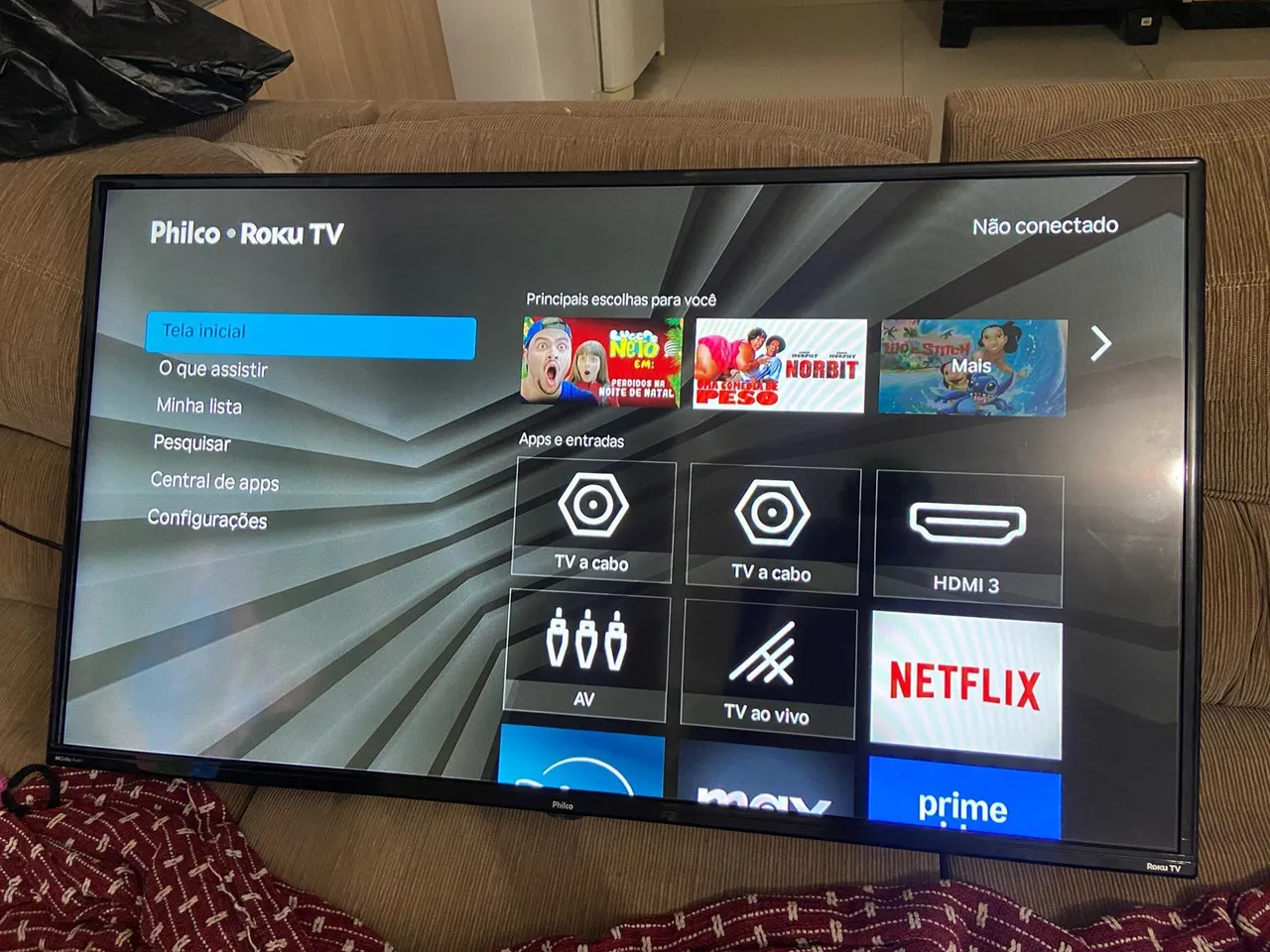 TV 32 Roku Smart Perfeita - passo cartão