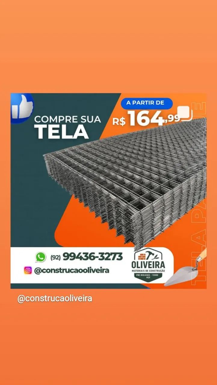 Tela para construção a partir de R$164,99
