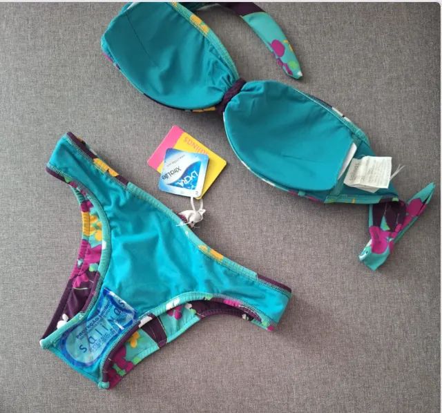 Biquini Salinas turquesa com estampado floral - Foto 3