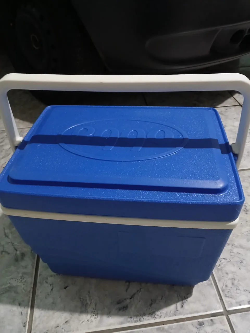 Caixa térmica smart Cooler azul com alça