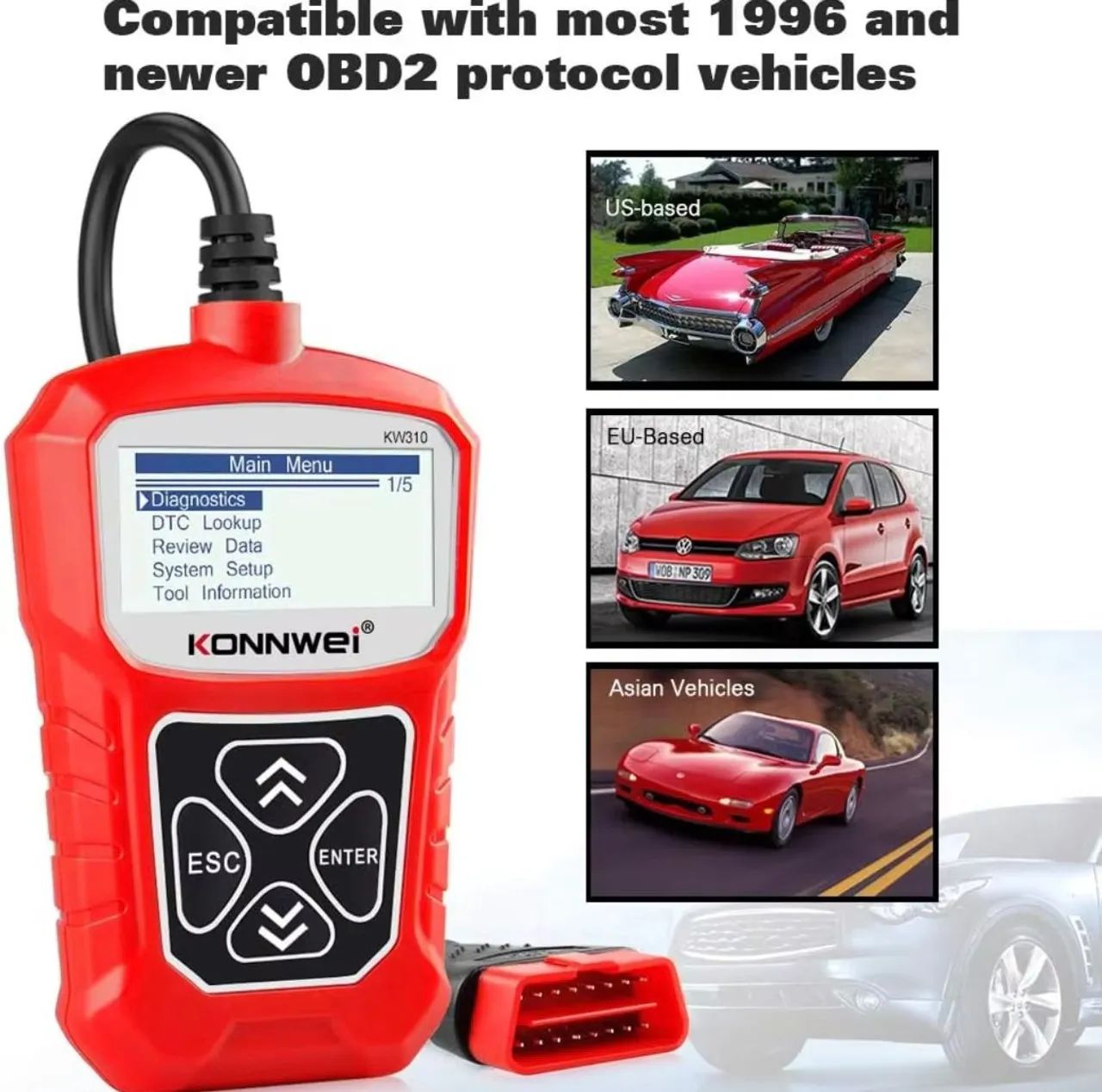 Scanner KONNWEI KW310 Leitor de Código OBD2 Ferramenta ELM 327 V1.5. - Foto 3