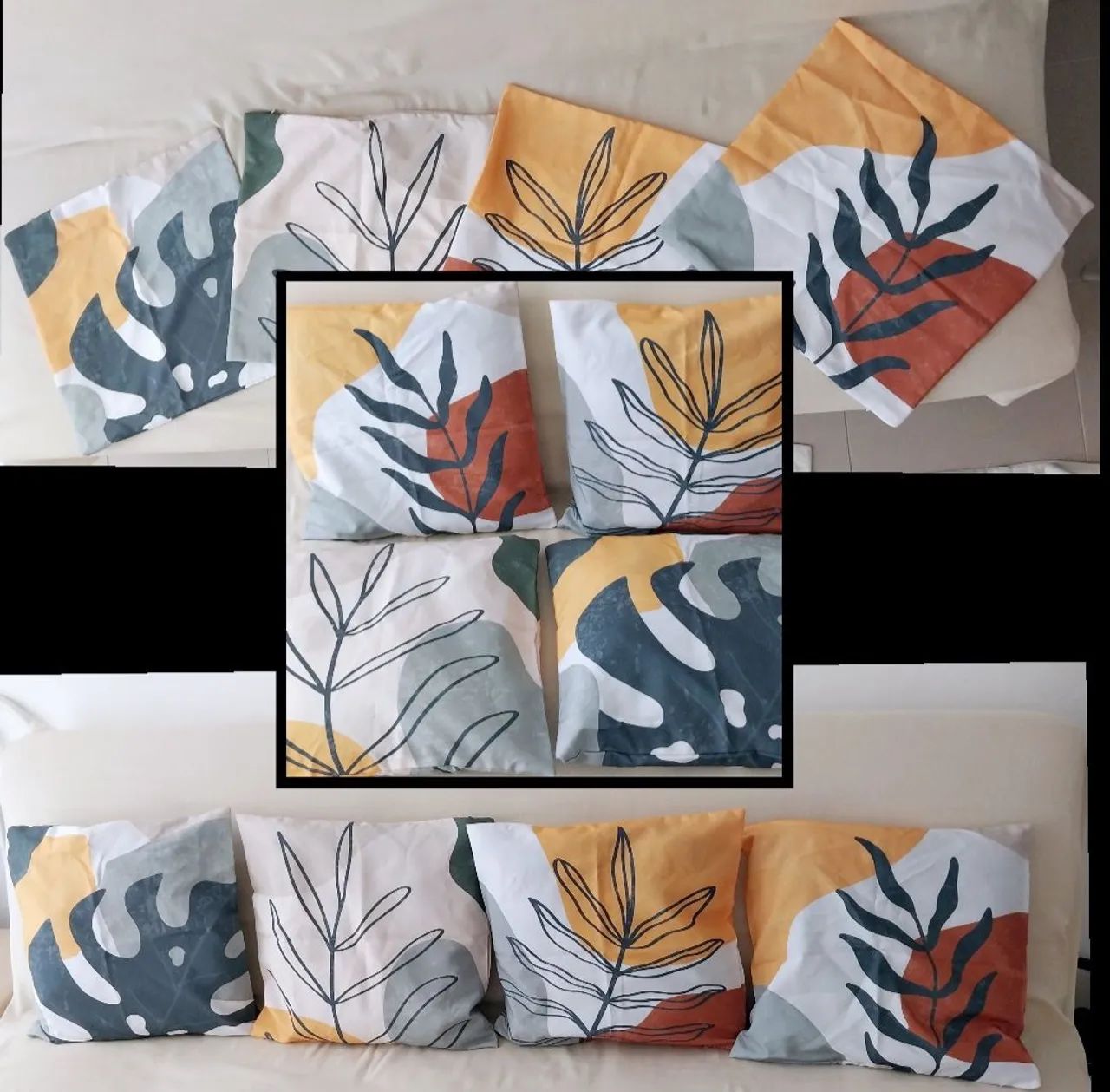 Novo! Jogo de sala (09 itens)! Conj 01 Manta Gde/04 pqs (Dupla face)/04 capas almofadas - Foto 5