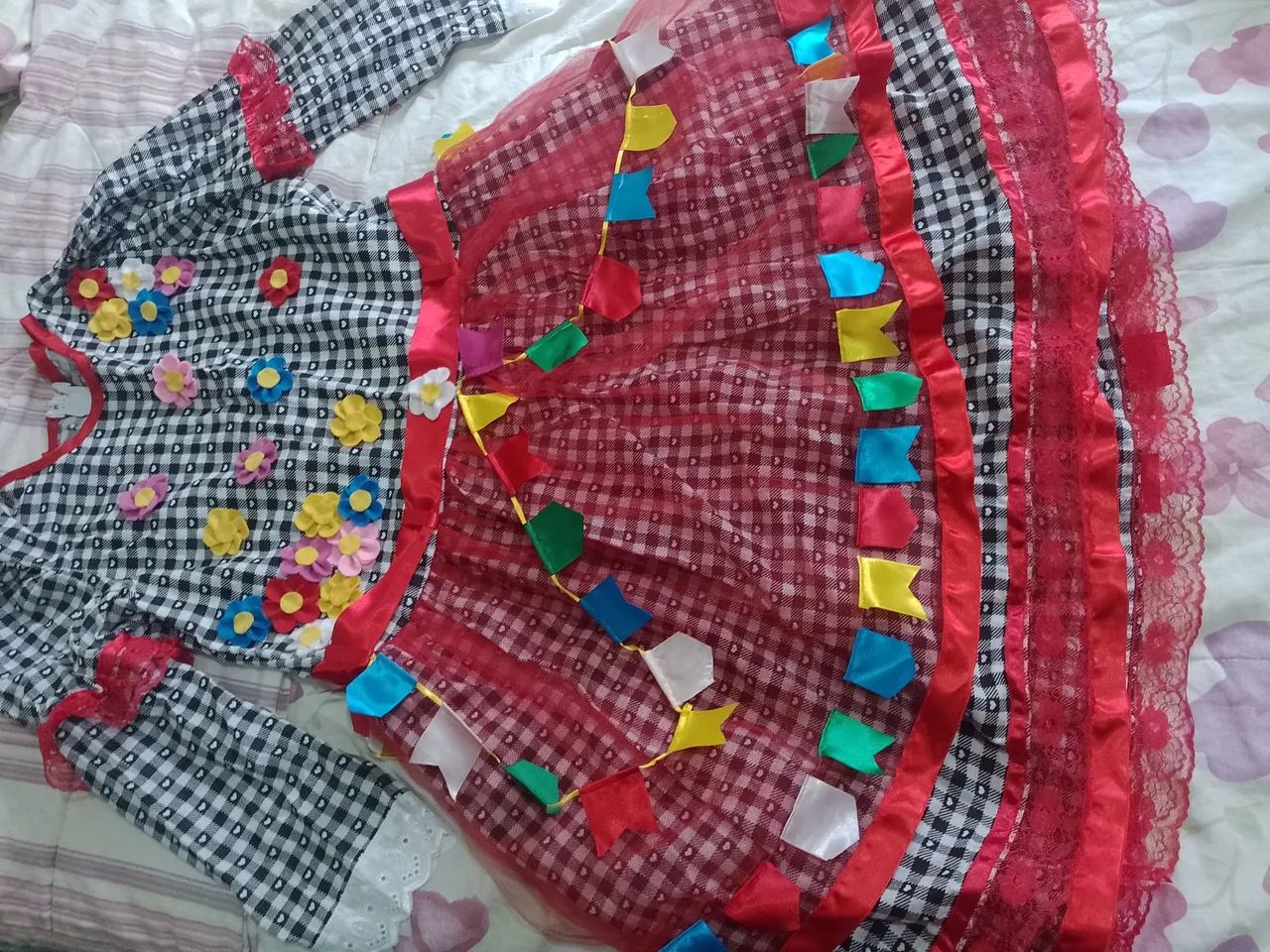 Vestido de Festa Junina Infantil tamanho 12 - Foto 4