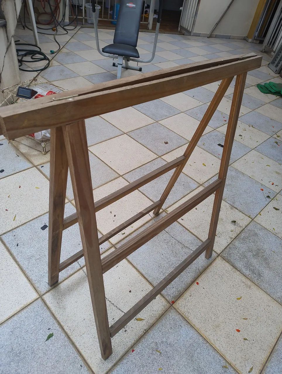 3 cavalete de madeira usado 