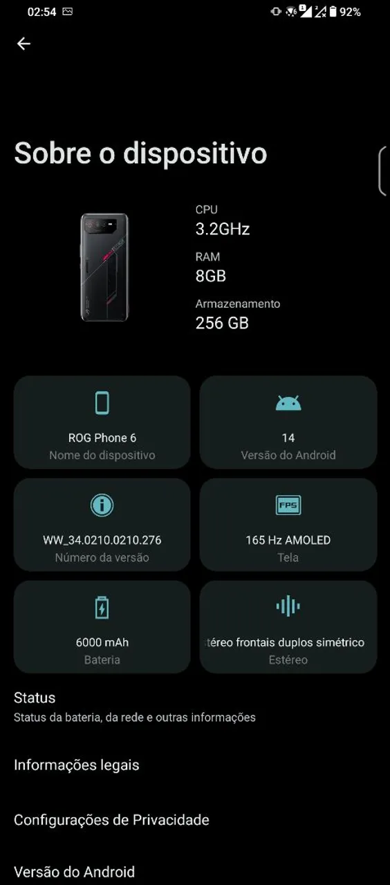 Rog Phone 6 Snapdragon 8 plus Gen 1+ pra vender logo, aceito cartão!