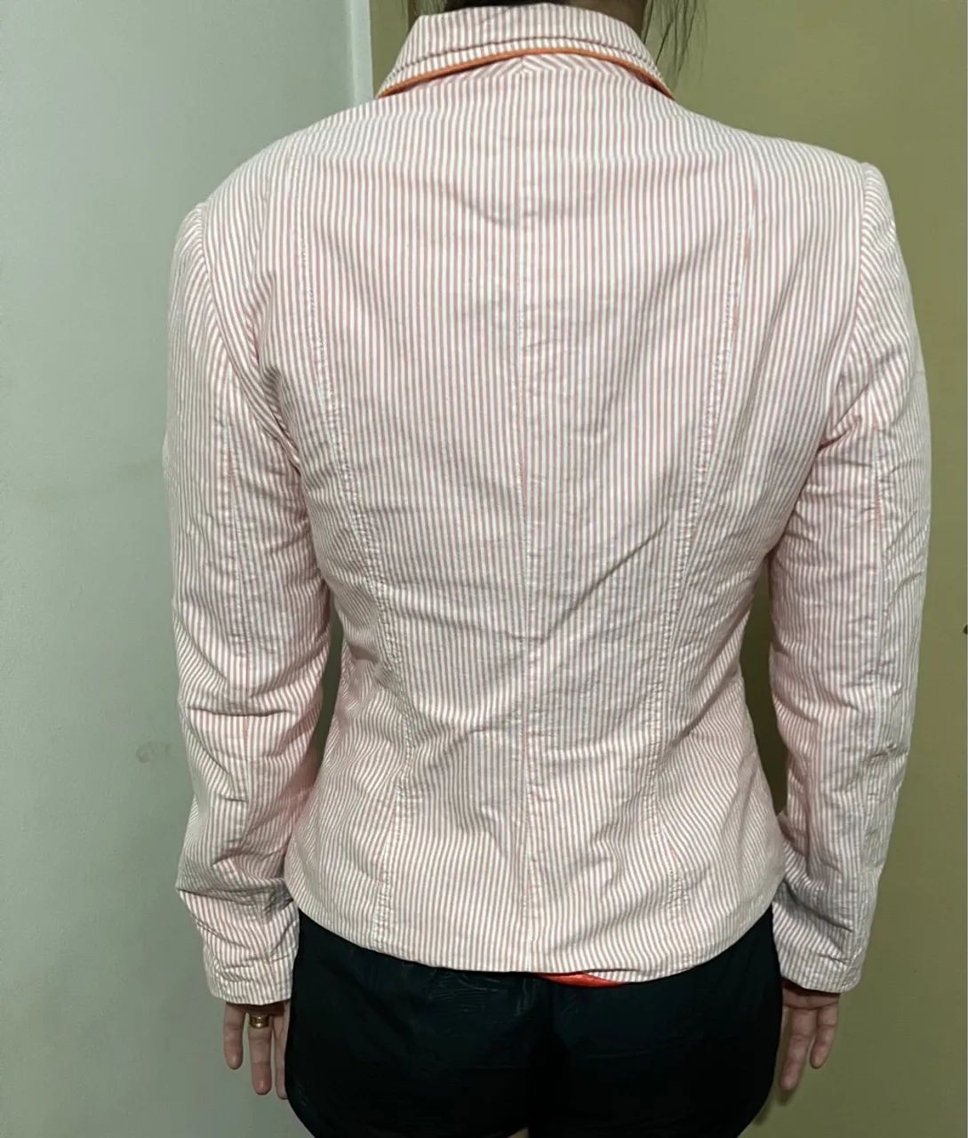 Blazer  listrado rosa feminino - Foto 4