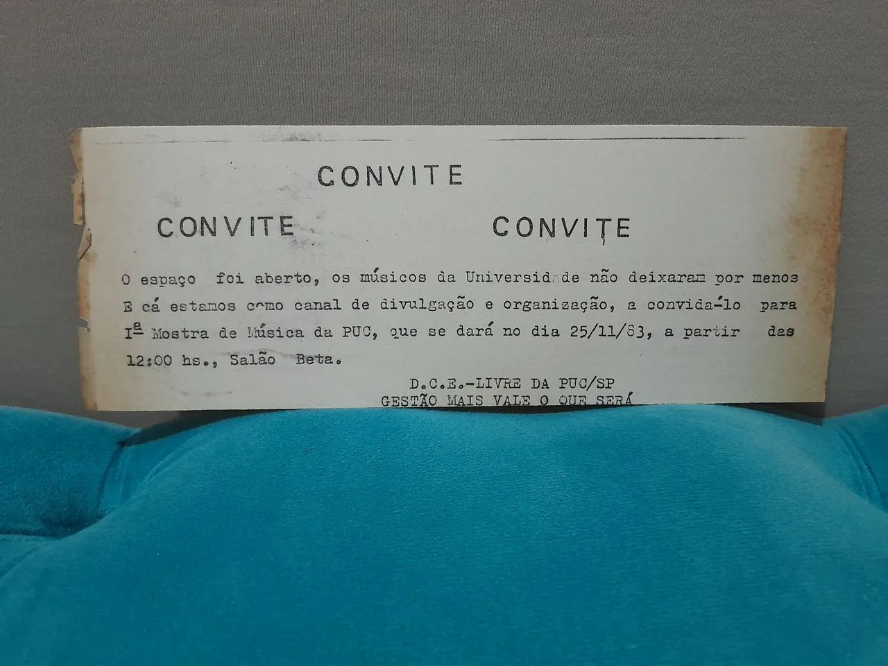 Convite da PUC - 1ª Mostra de Música (1983)