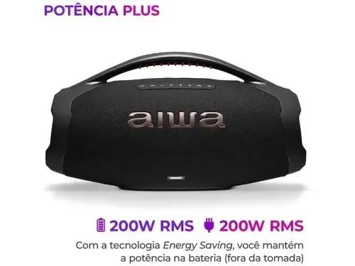 Caixa de Som Aiwa Boombox Plus 200W Bluetooth - Lacrada NF - Foto 2