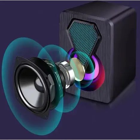 Caixa de som Pc Gamer Com Luz RGB Estéreo 2.0 Para Computador Notebook - Foto 3