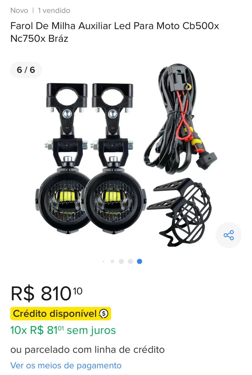 Farol De Milha Auxiliar Led Para Moto  - Foto 4