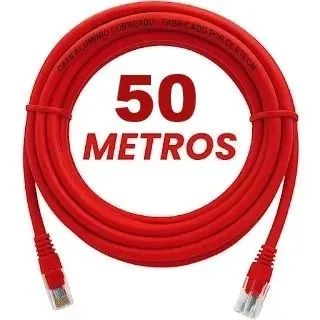 Cabo de Rede CAT6 c/ Conector Blindado Alta Velocidade 50m Azul 