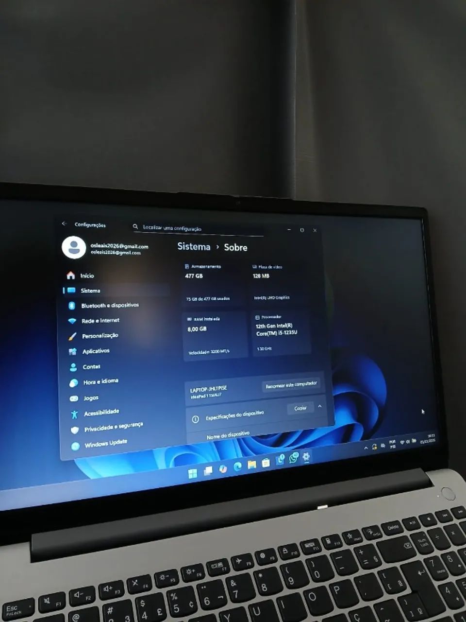 NOTBOOK LENOVO IDEAPAD 15 IAU7D1 - Foto 5