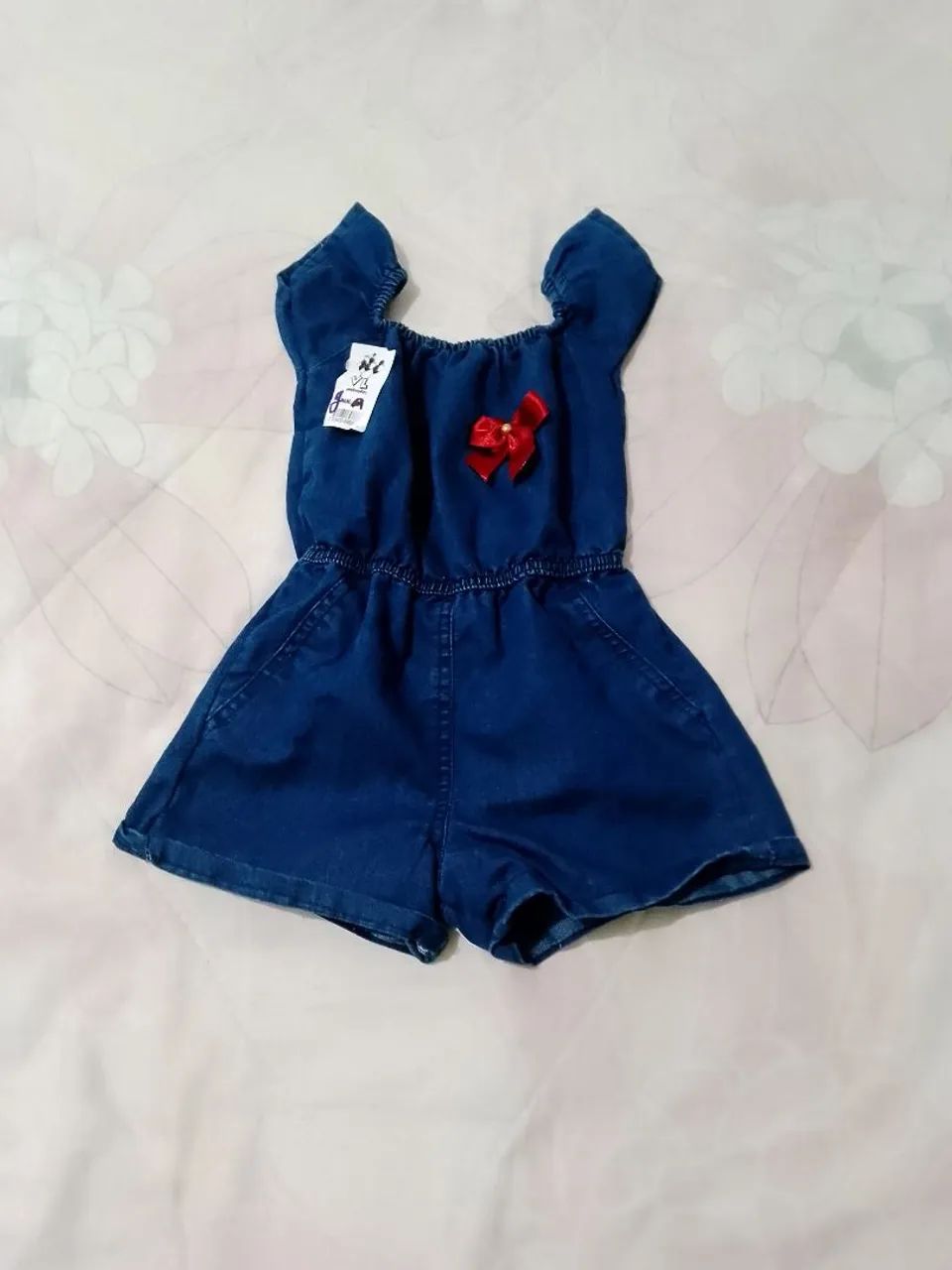 Macacão Jeans Bebê Menina M - Foto 5