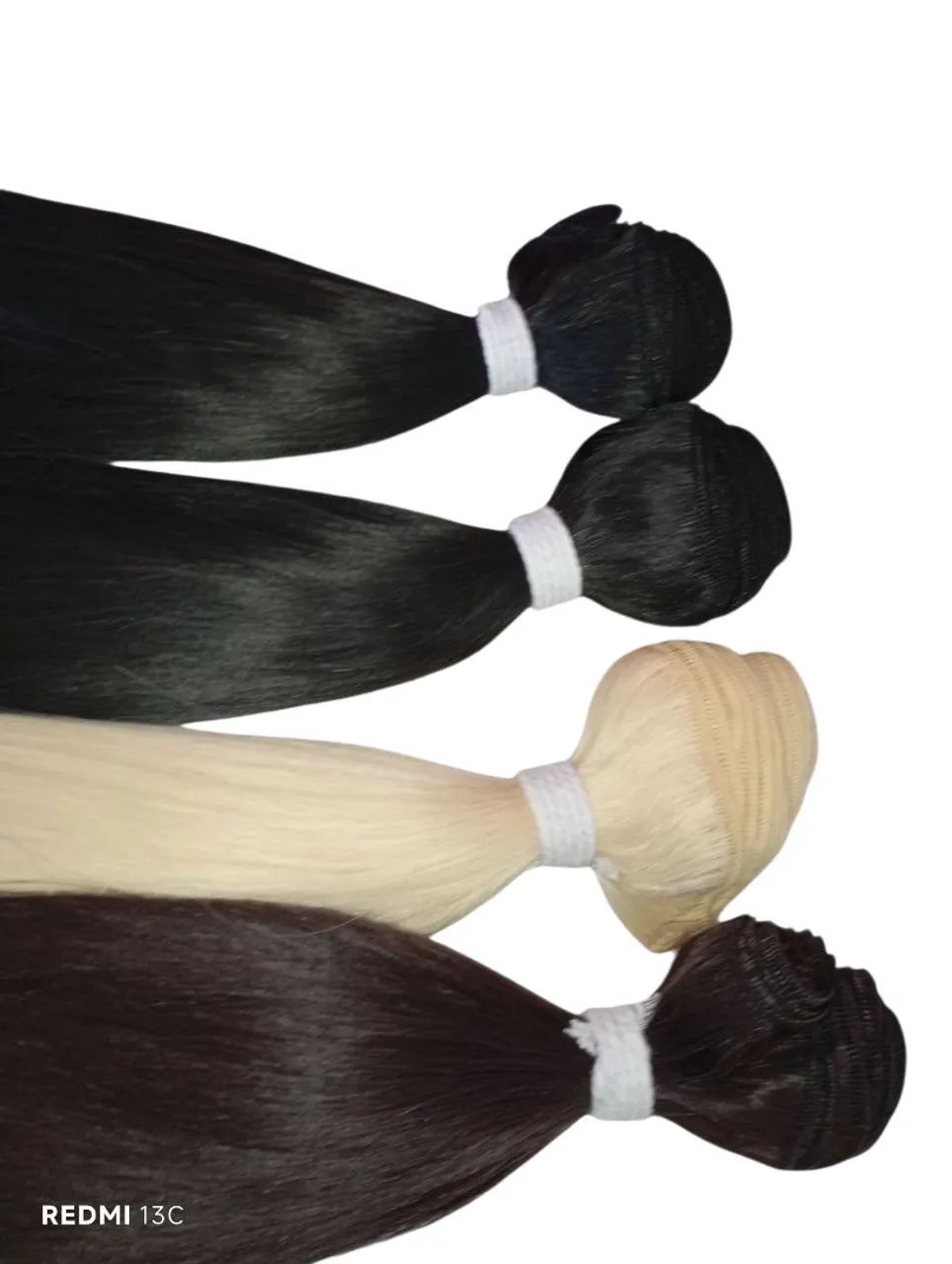 Fibra parece humano sem brilho de cabelo de boneca l preto 200gr 70cmlisona tela  - Foto 2