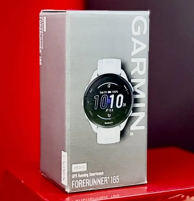 Garmin Relógio Forerunner 165 Basic - 010-02863-21 - Mist Gray / Whitestone - 43MM - Novo