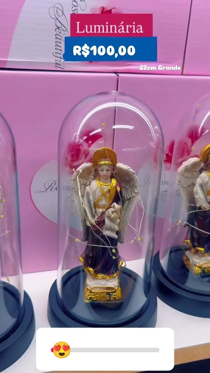 Luminária na cúpula 22cm rosa claro  - Foto 3