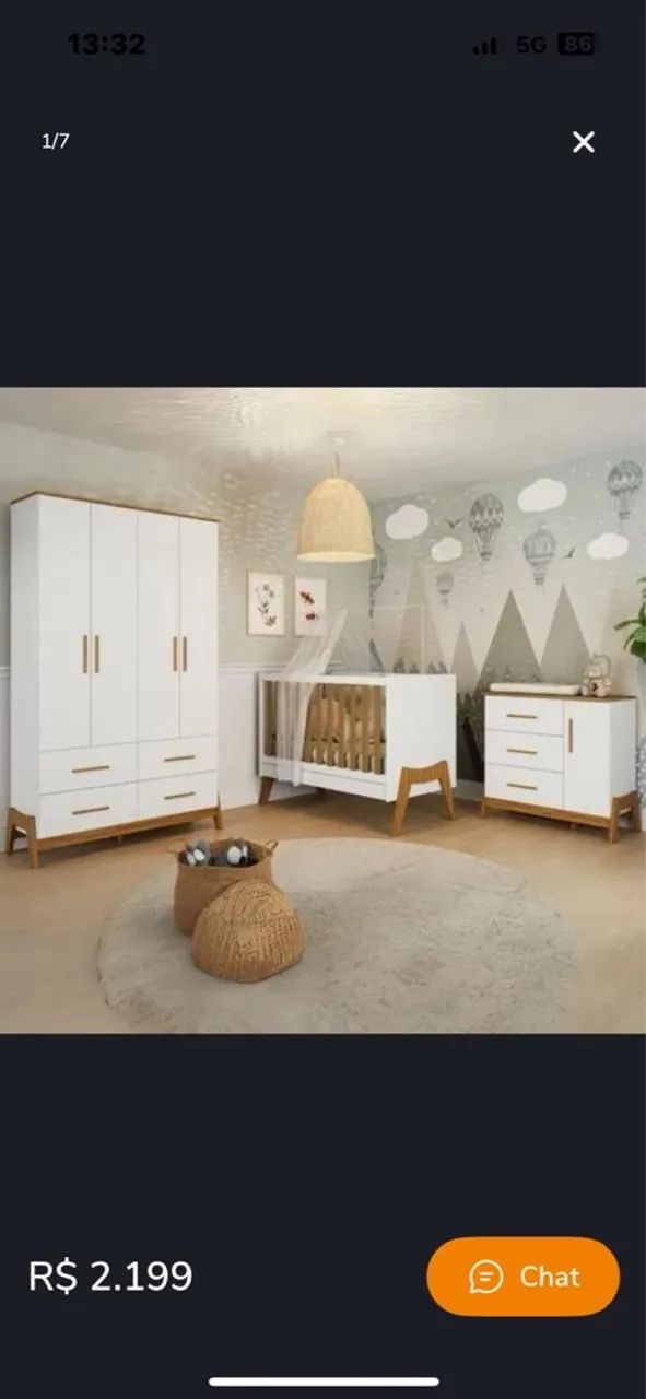 Quarto bebê completo semi novo 