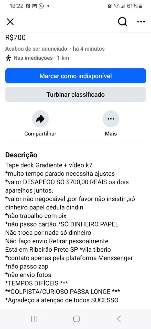 tape deck Gradiente+vídeo k7*necessário ajustes muito tempo parado Ribeirão Preto retirar  - Foto 2