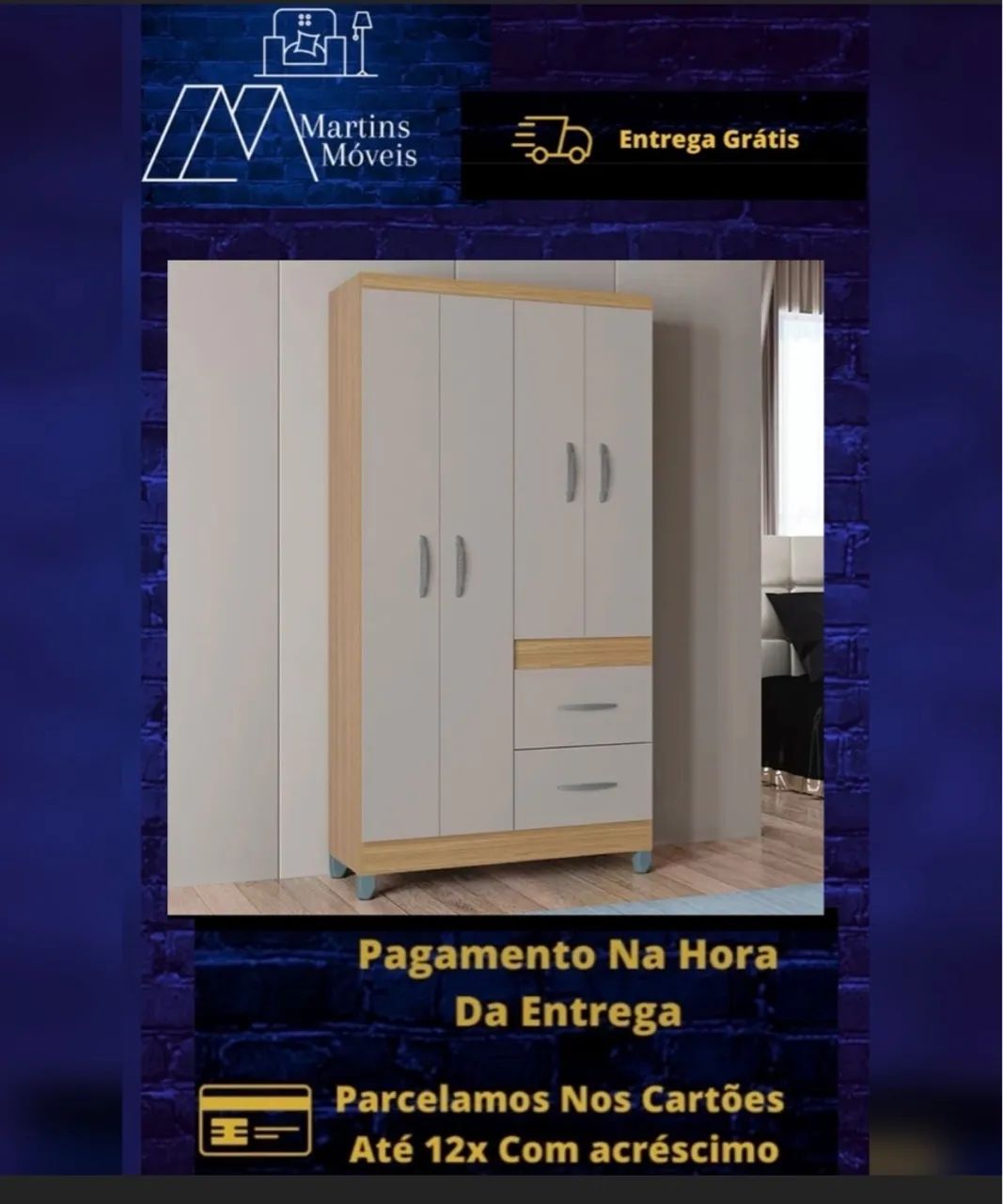 GRANDE PROMOÇÃO*GUARDA ROUPA 4 PORTAS NOVO ENTREGA GRÁTIS ACEITA CARTÃO - Foto 5