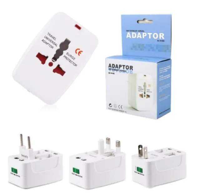 KIT 3 Adaptador Tomada Universal Internacional Viagem + 150 Países