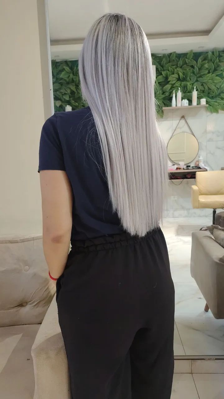 Mega hair loiro platinado pérola  - Foto 5