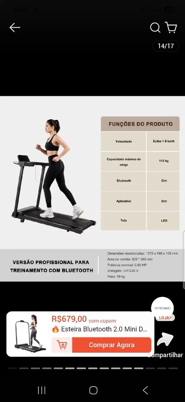 Esteira profissional com bluetooth  - Foto 4