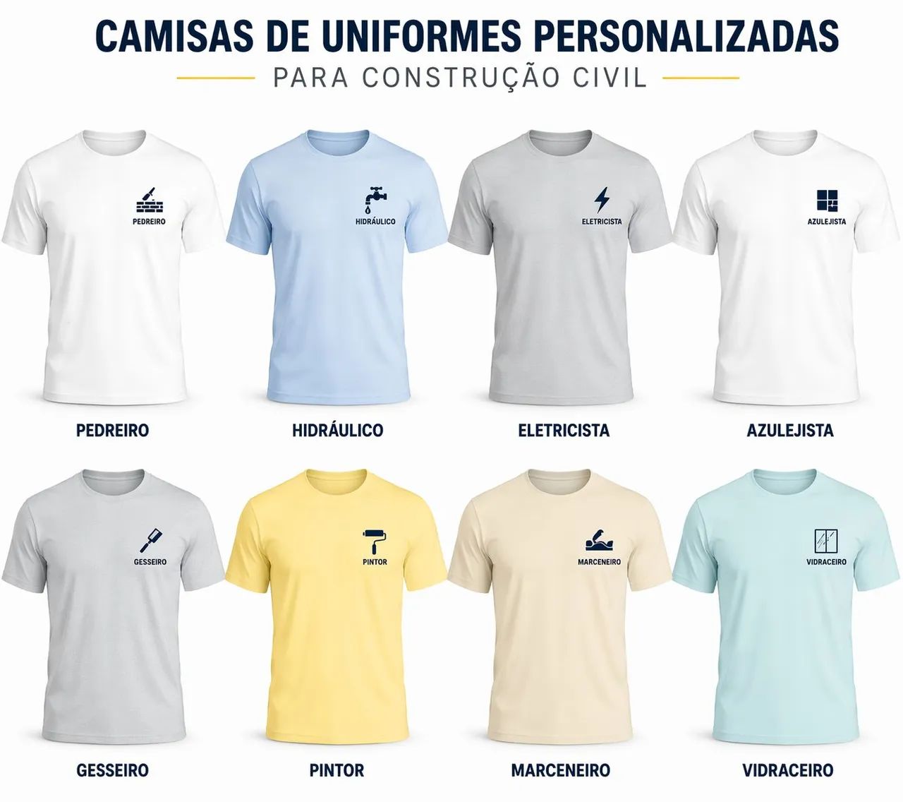 Camisas personalizadas para construção civil 