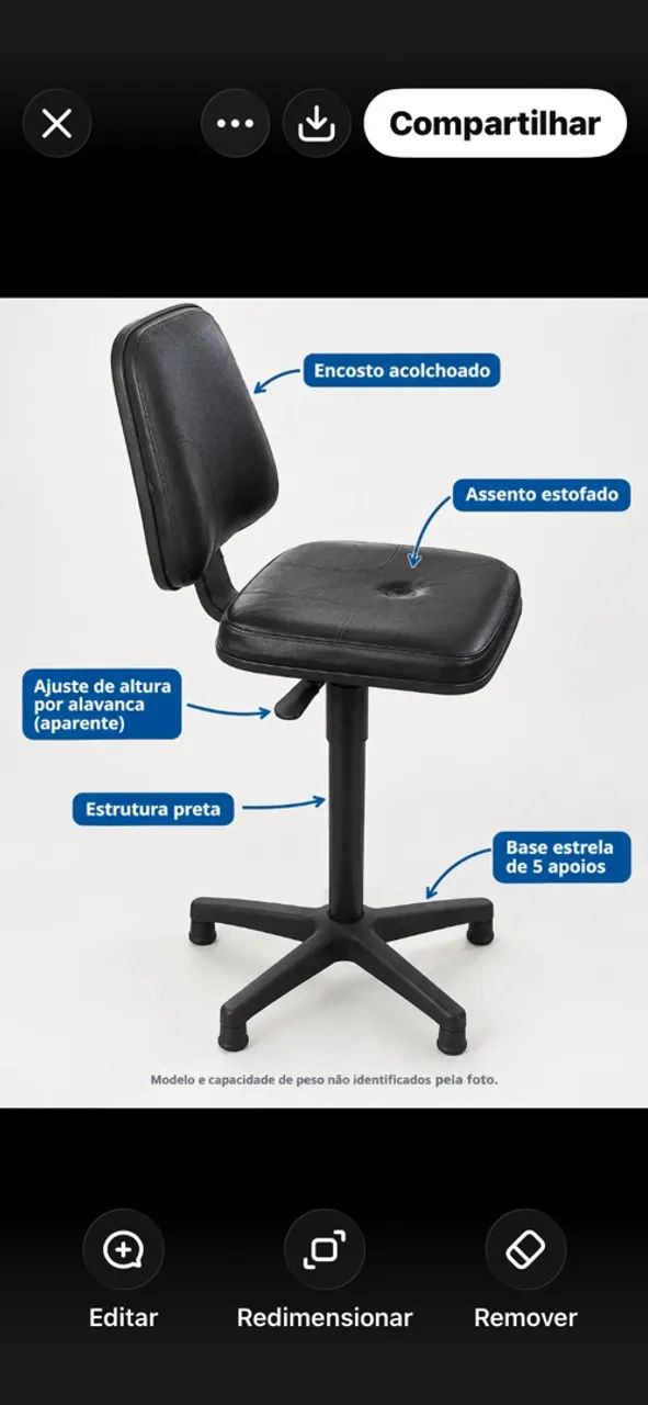 Cadeira alta para caixa - Foto 2