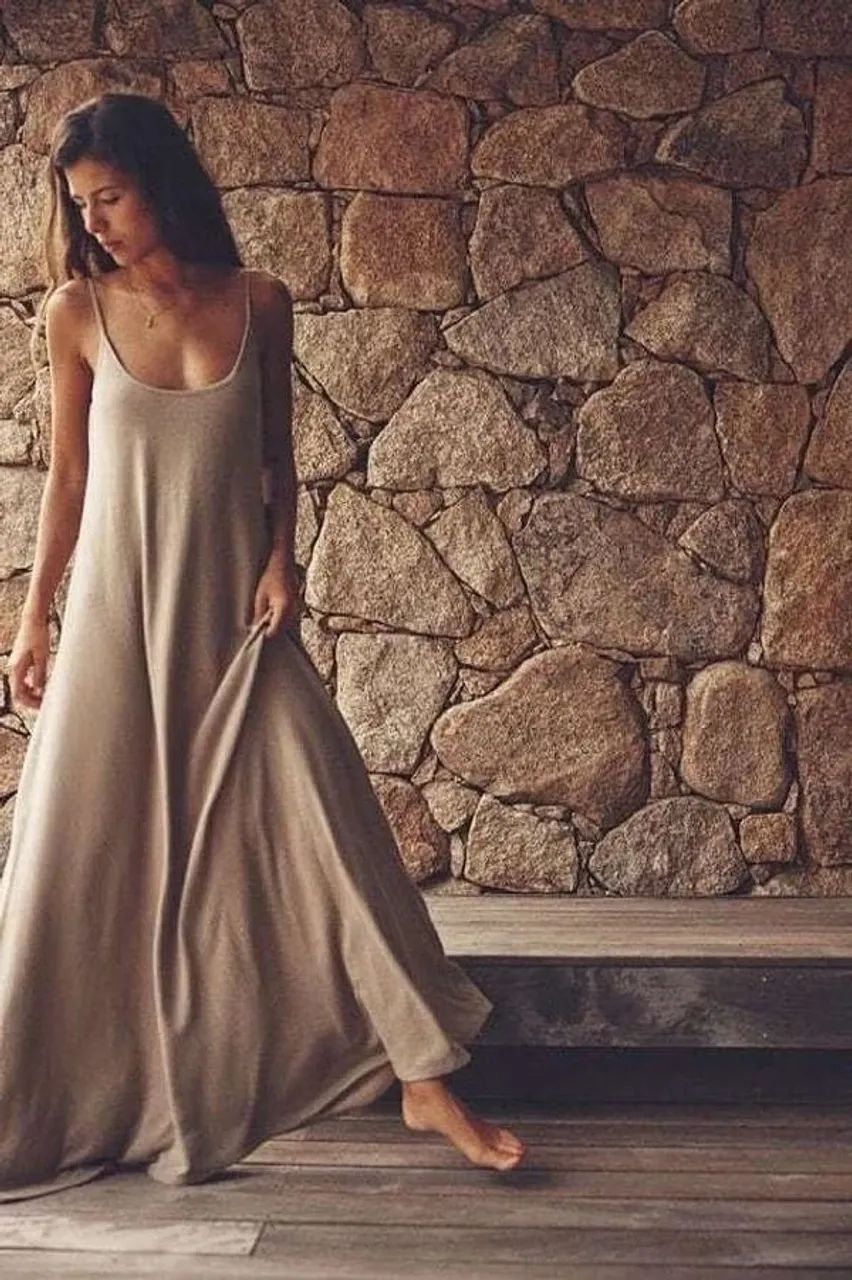 Vestido De Alças Zara Bege - Foto 3