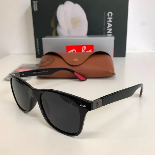 óculos de sol ray ban ferrari sport black piano - Foto 2