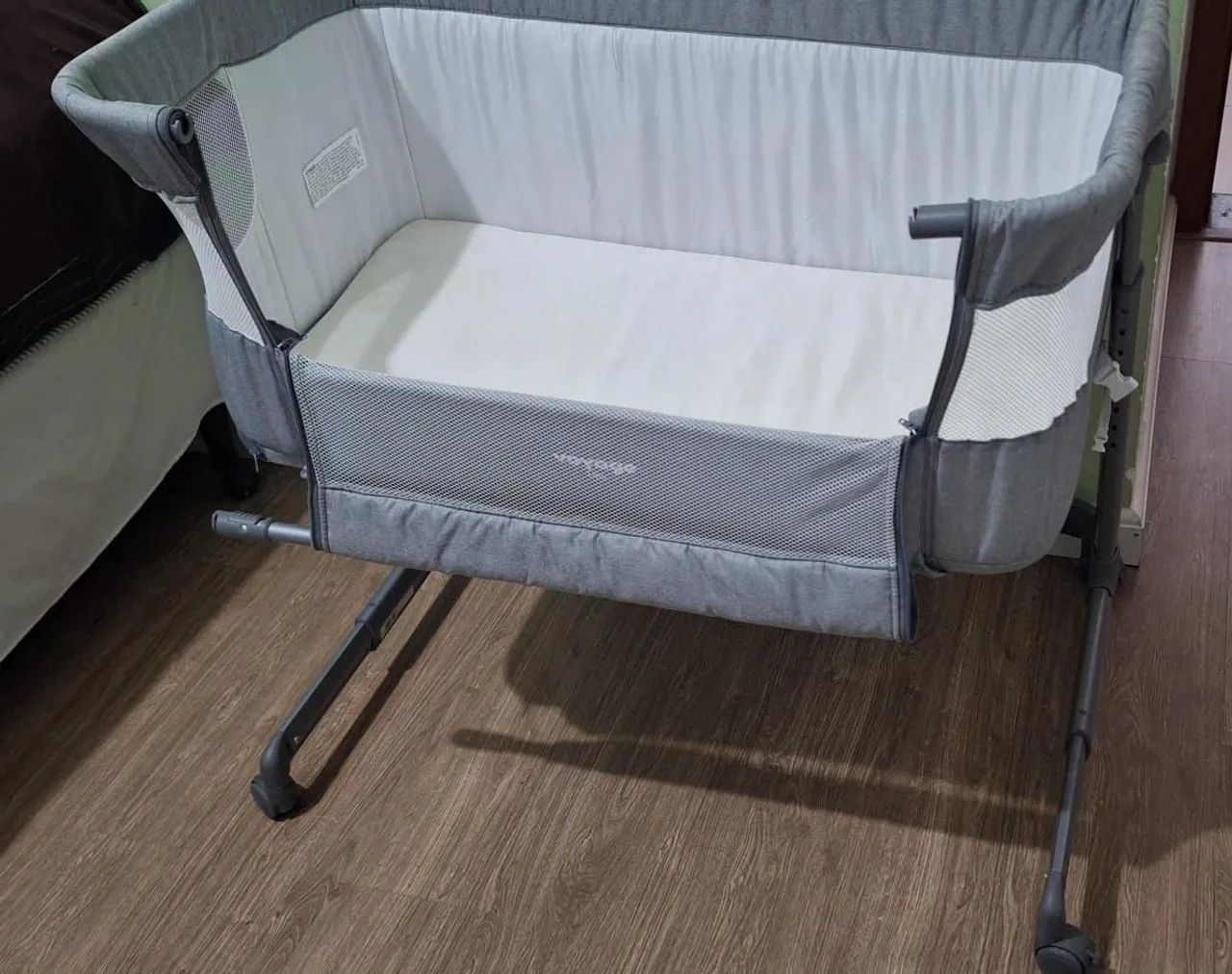 Berço Portátil Co-bed Link Cinza Mescla Voyage