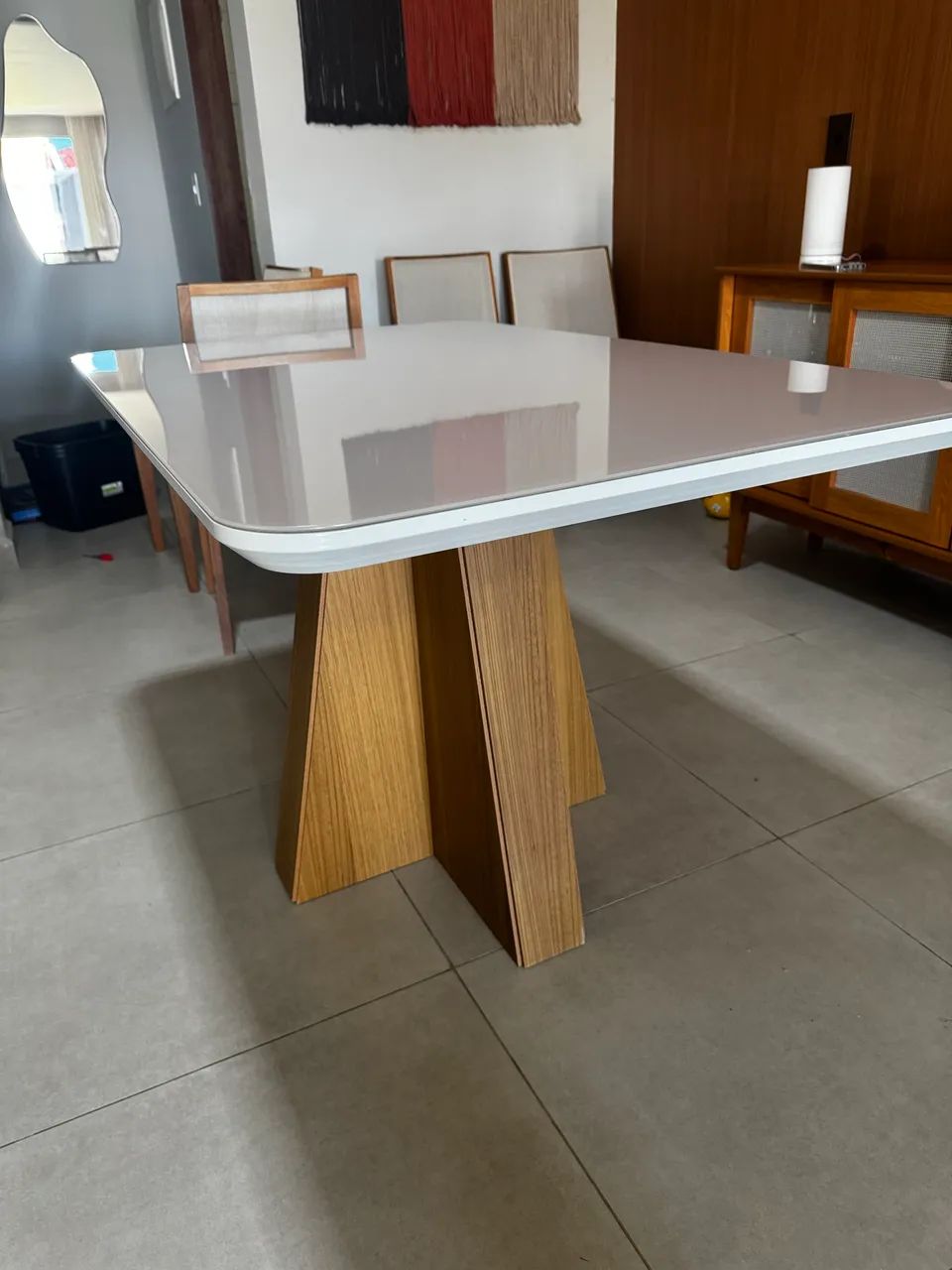 Mesa 4 lugares tampo de vidro - Foto 3