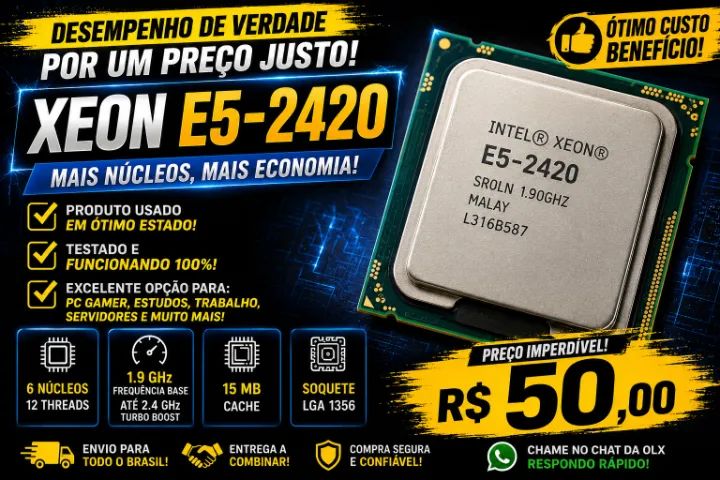 Processador Intel Xeon E5-2420 - Excelente Custo-Benefício!