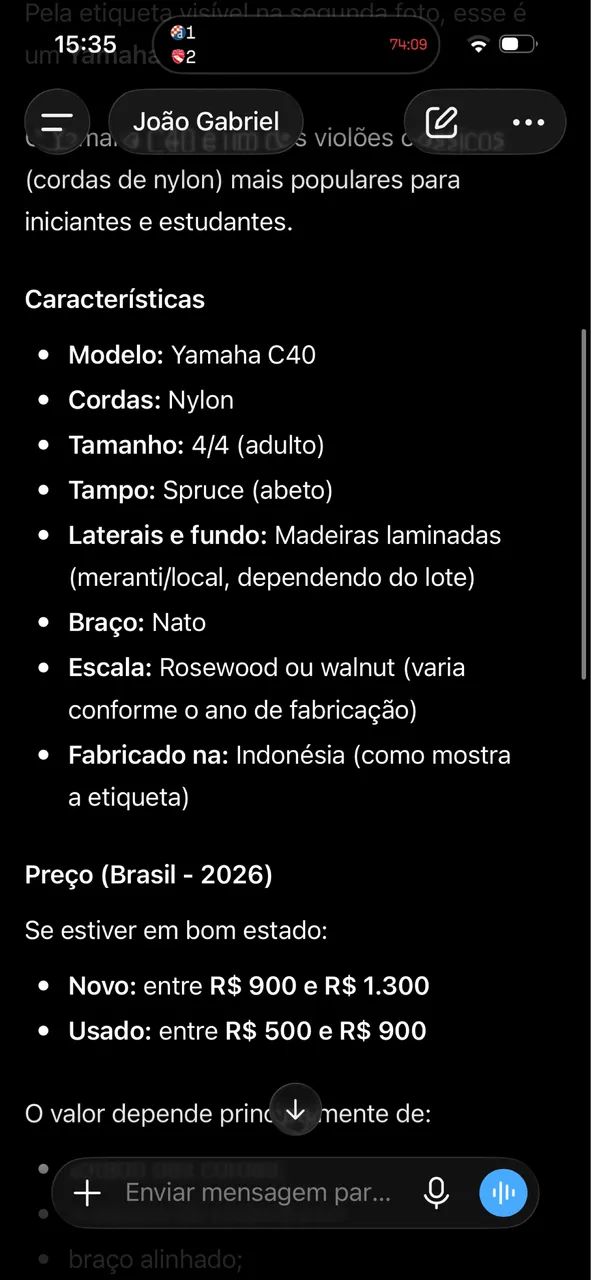 Violão Yamaha C40 (Nylon)  - Foto 3