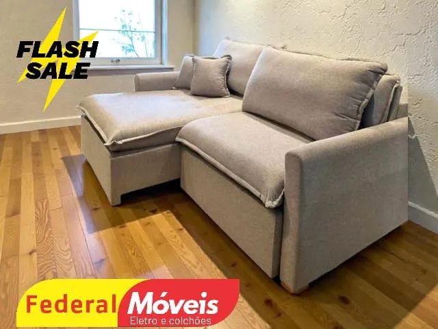 Sofá Cama 1,84m Linho 18cm - Promoção!