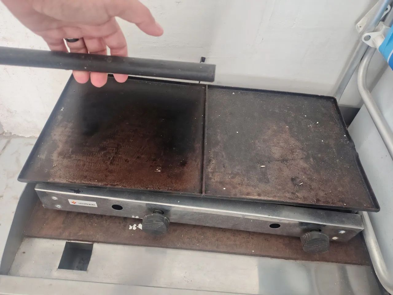 Chapa pra hambúrguer e tapioca 