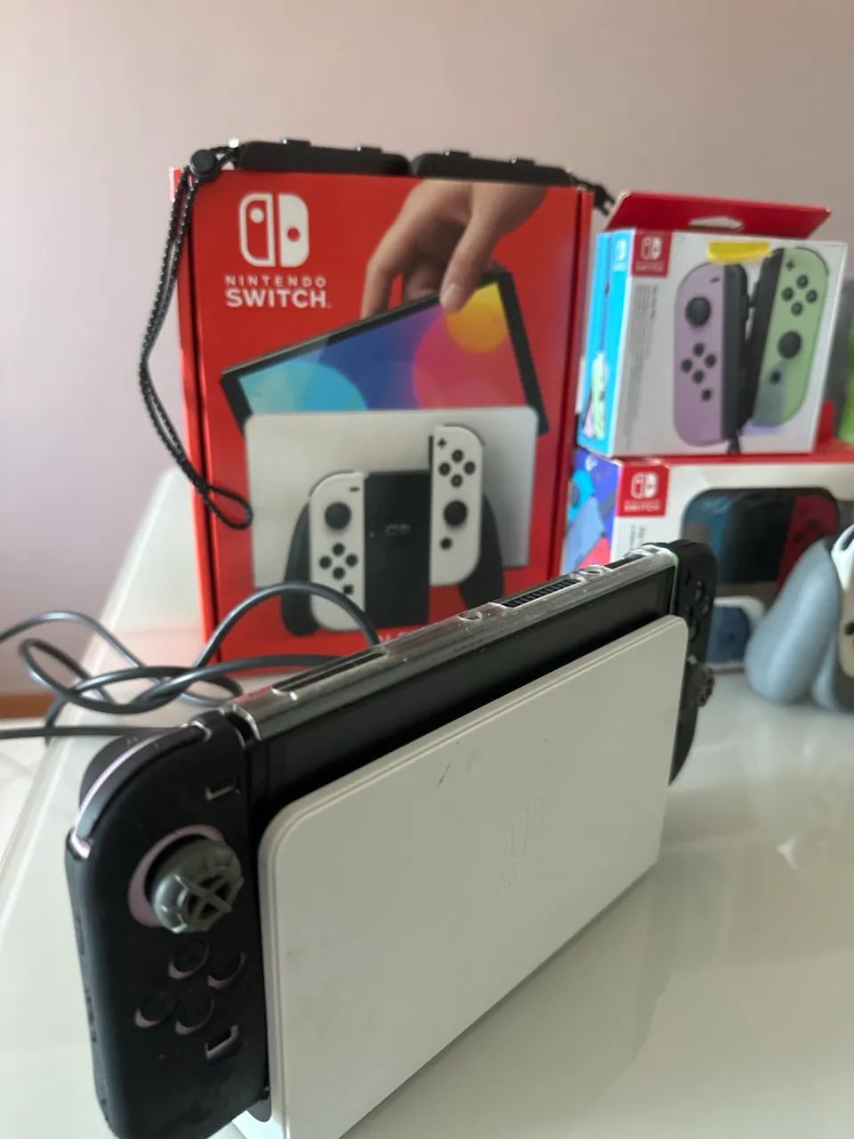Nintendo Switch OLED Branco + 4 Joy-Cons + Case UGREEN + Acessórios + Caixas - Foto 3