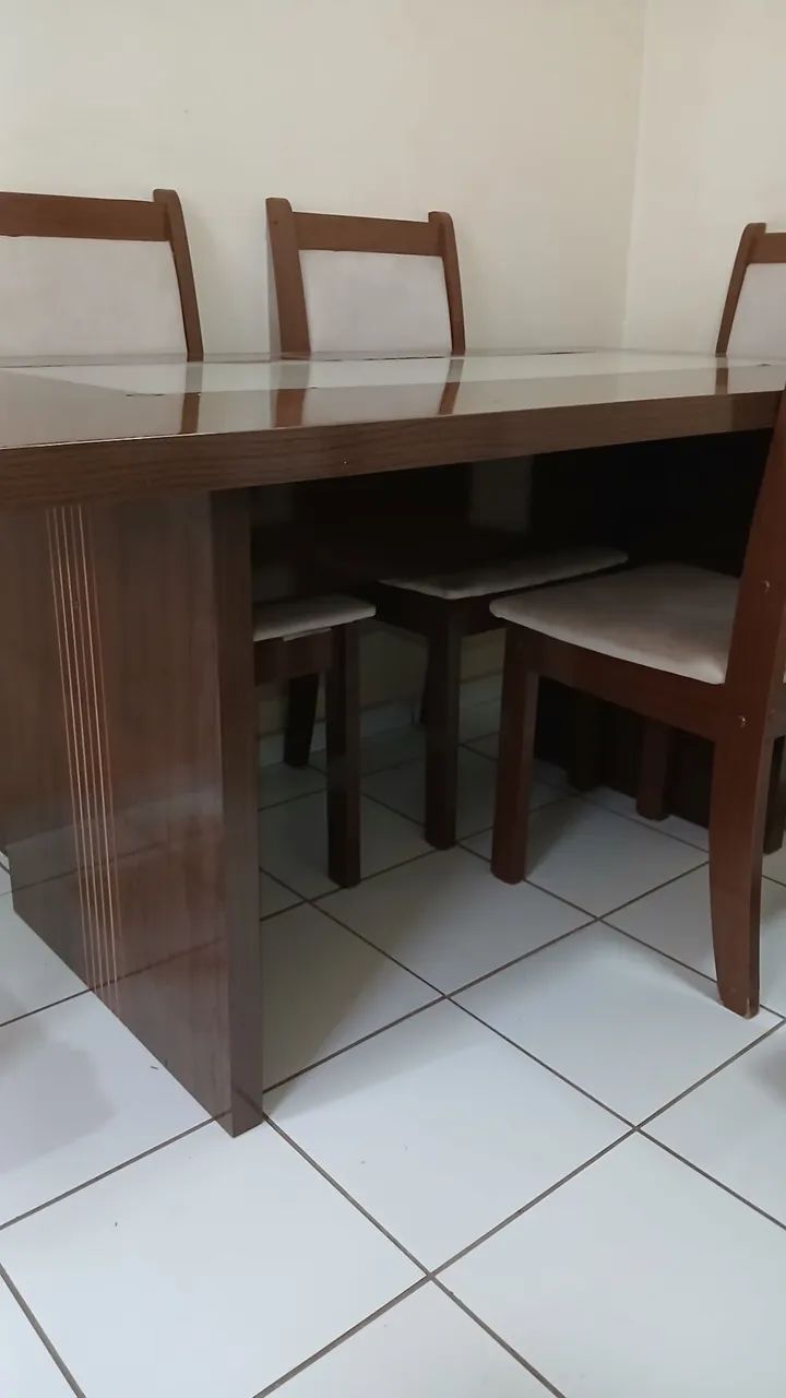 Jogo mesa de jantar de madeira MDF - Foto 5